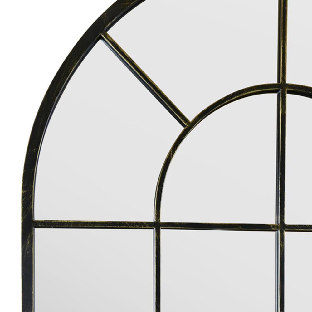 MirrorOutlet The Arcus Antique Black Framed Arched Leaner and Wall Garden Mirror 180 x 85cm Image 5
