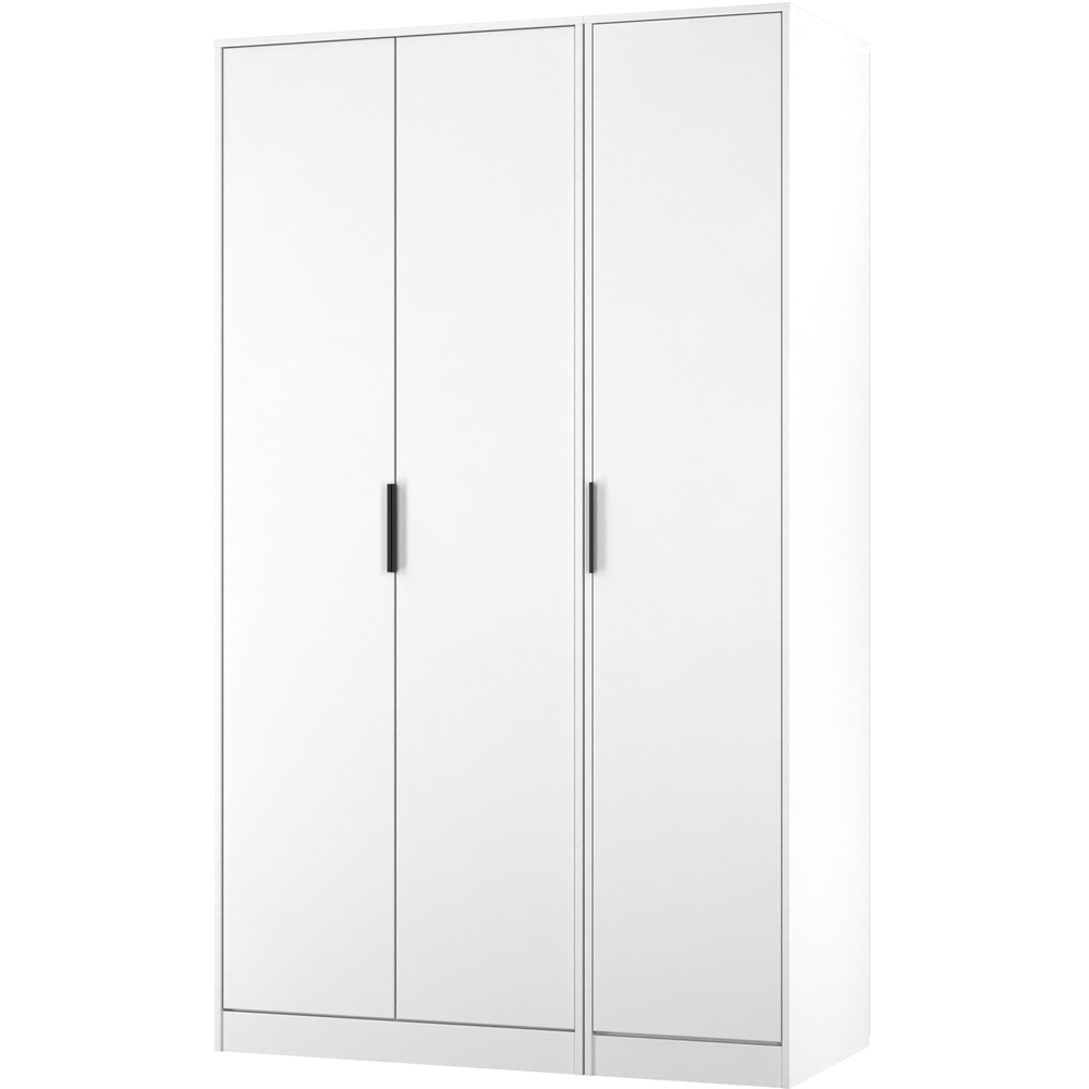 Crowndale Hong Kong 3 Door Matt White Tall Wardrobe Ready Assembled Image 2