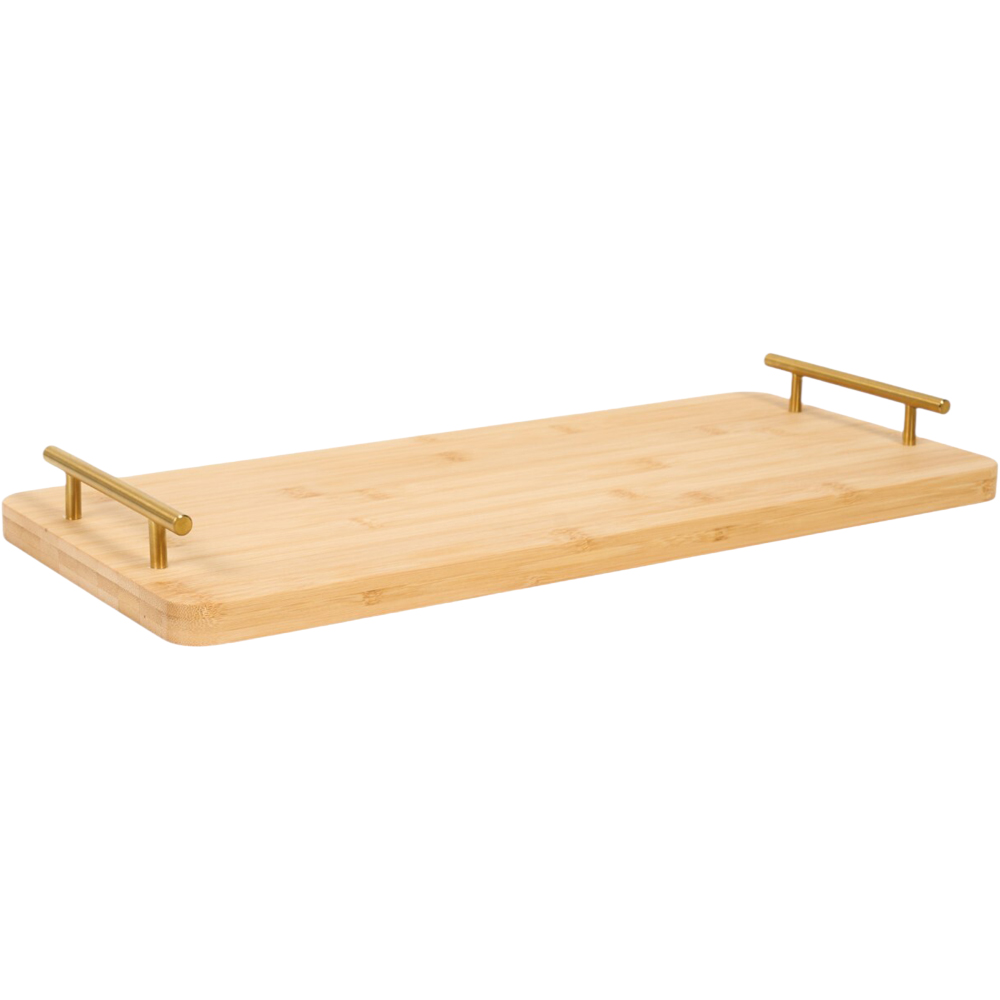 Bamboo Serving Board with Antiqued Handles Natural Image 4