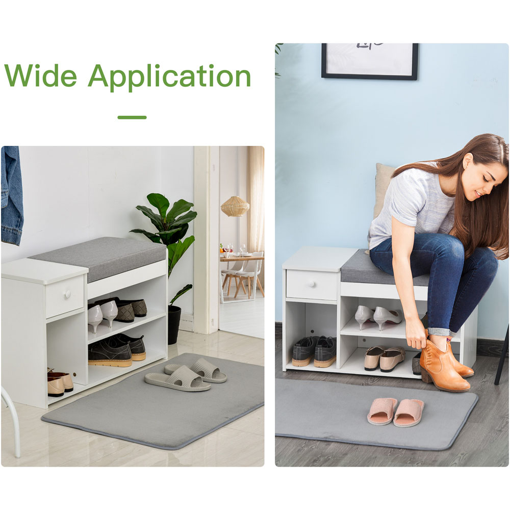 Portland Single Drawer White Shoe Cabinet Image 7