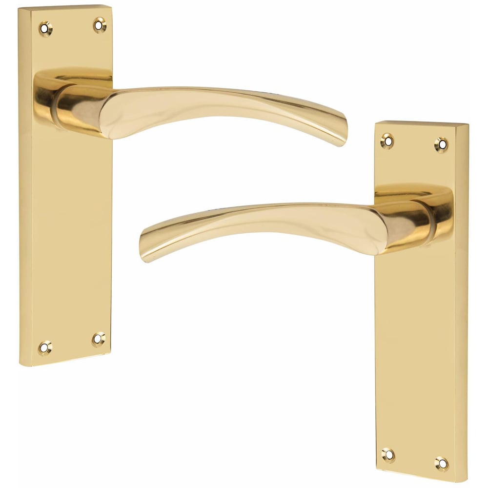 Golden Grace Gold Polished Brass Victorian Scroll Astrid Latch Lock Door Handle 6 Pack 150 x 40mm Image 3