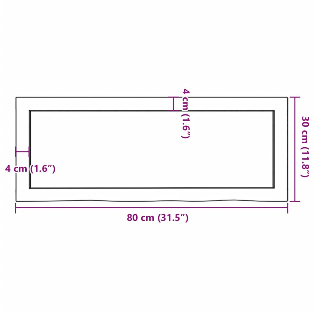 vidaXL 30 x 80cm Natural Oak Wood Wall Shelf Image 9