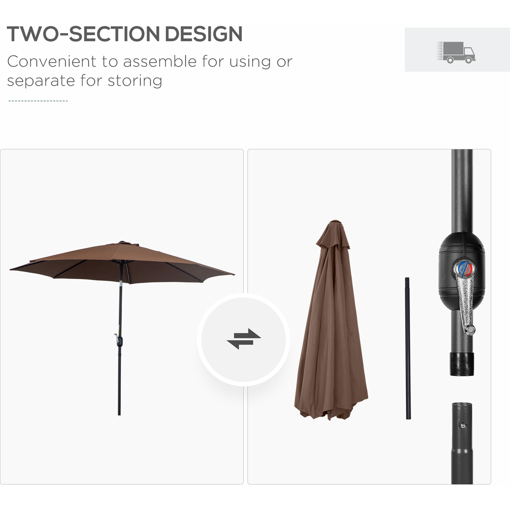 Outsunny Coffee Crank and Tilt Parasol 3m Image 6