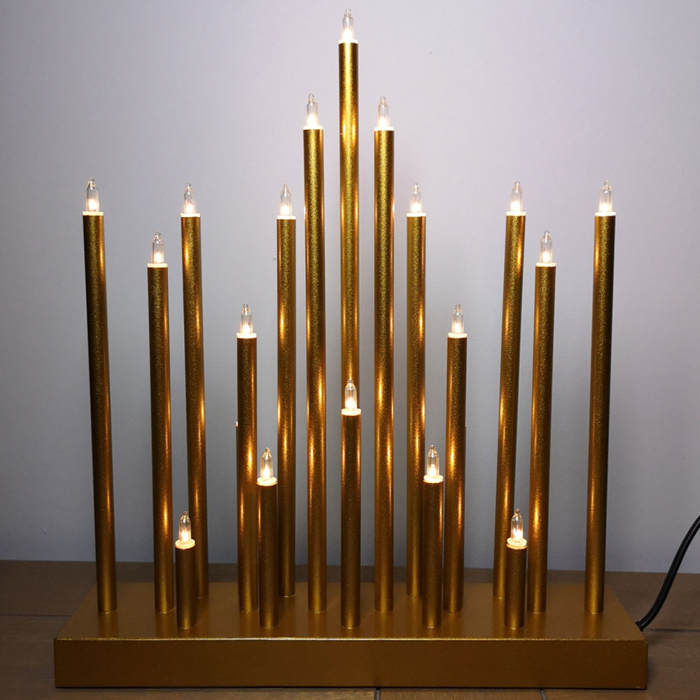 Premier 20 Gold LED Candle Bridge 33cm Image 1