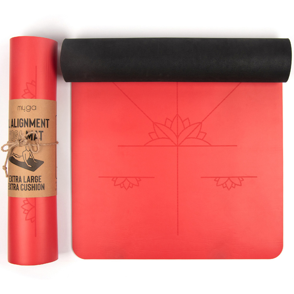 Myga Red Alignment Yoga Mat XL Image 2