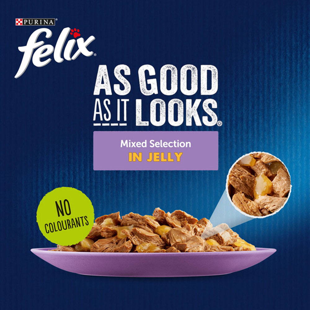 Purina Felix As Good As It Looks Senior Mixed Selection in Jelly Wet Cat Food 12 x 100g Image 8
