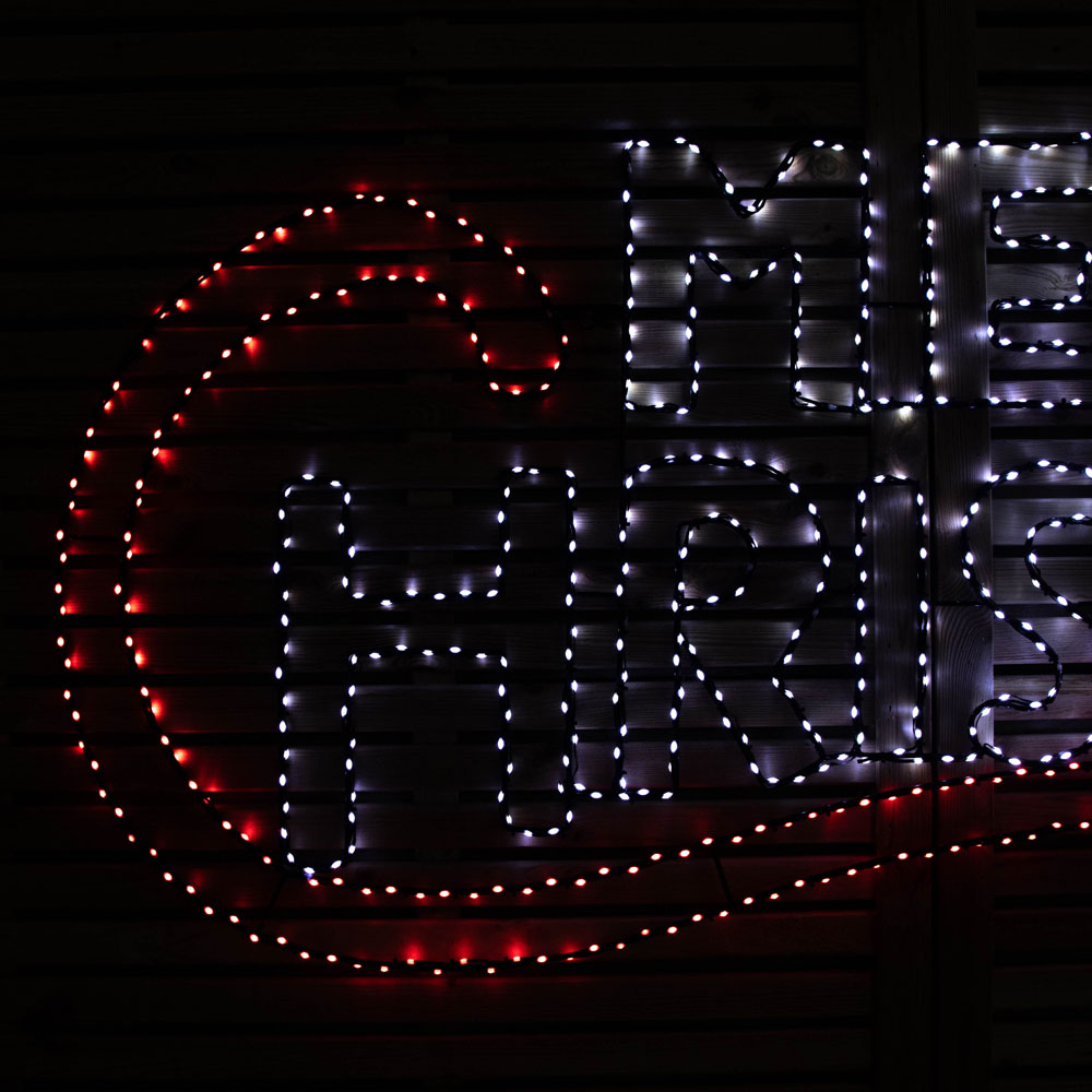 Samuel Alexander 938 Red White Green LED Light Up Hanging Merry Christmas Sign 200 x 78cm Image 4
