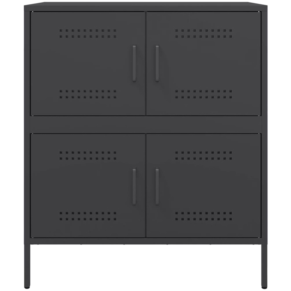 vidaXL 4 Door Black Wooden Sideboard Image 3