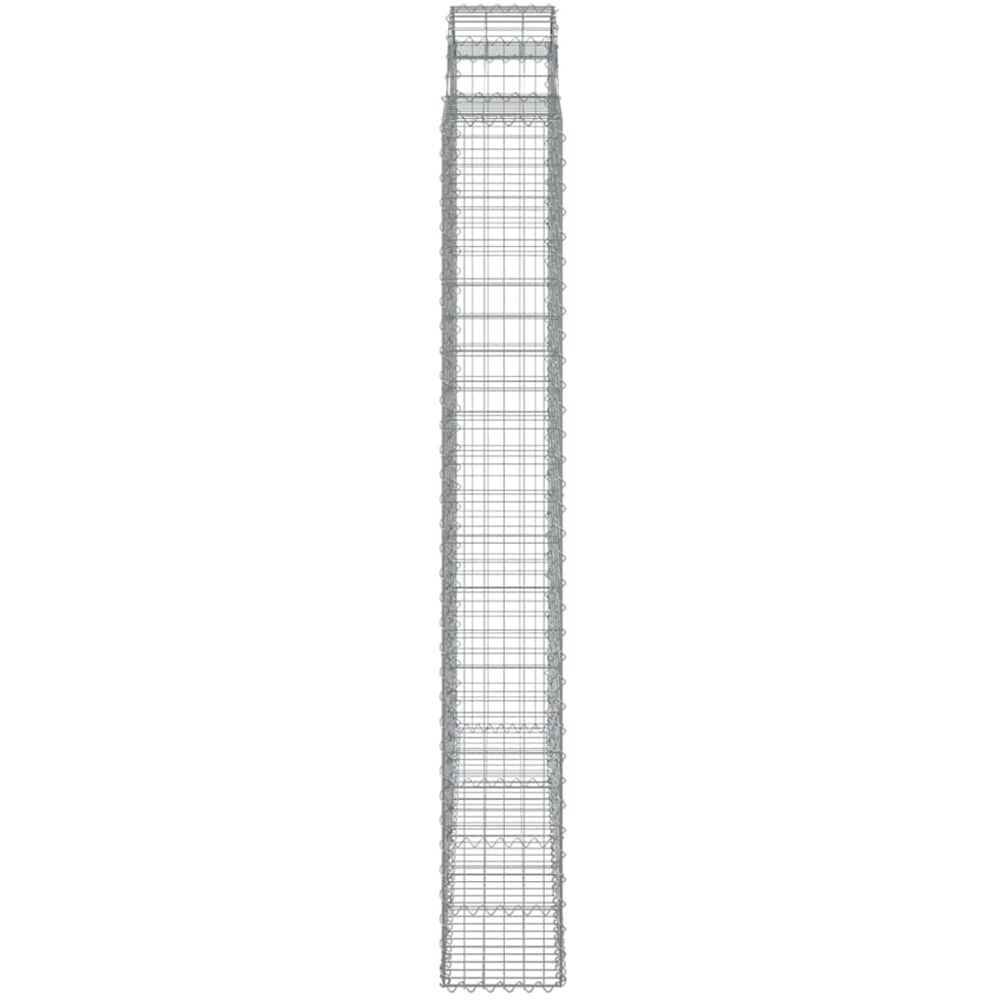 vidaXL Silver Galvanised Iron Arched Gabion Basket 200 x 30 x 220/240cm 5 Pack Image 3
