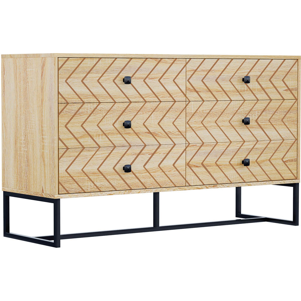 Portland 6 Drawer Natural Sideboard Image 2