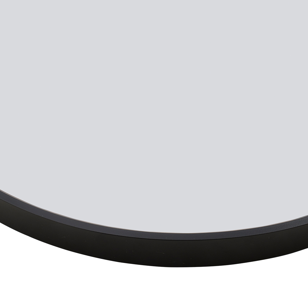 Living and Home Black Rounded Aluminium Framed HD Float Glass Bathroom Mirror 50 x 42cm Image 5