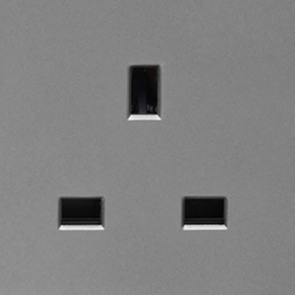 Trendi Switch 2 Gang Long Switch Light Grey Plug Socket 7 Pack Image 3
