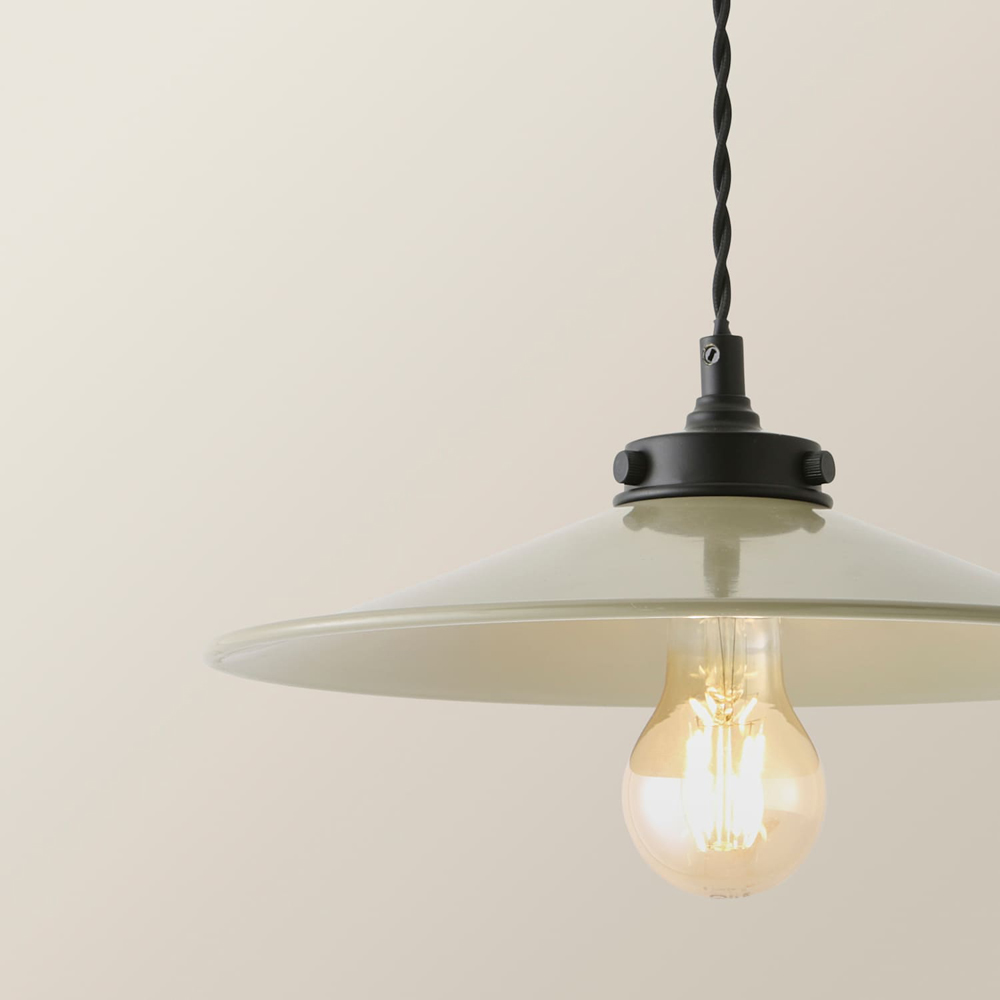 ValueLights Hampstead Green Rolled Edge Tapered Pendant Light with Bulb Image 4