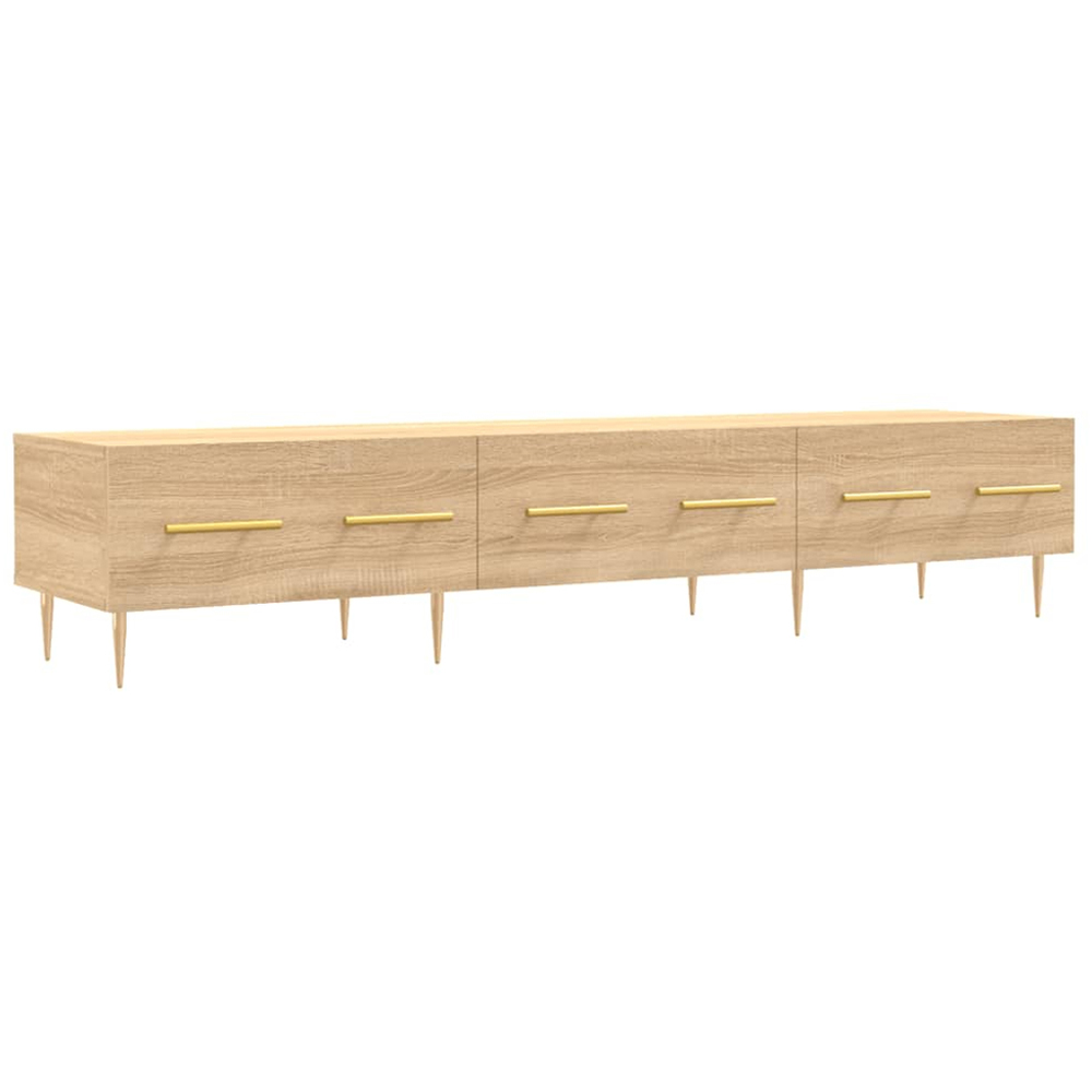 vidaXL 3 Drawer Sonoma Oak Wide TV Cabinet Image 2