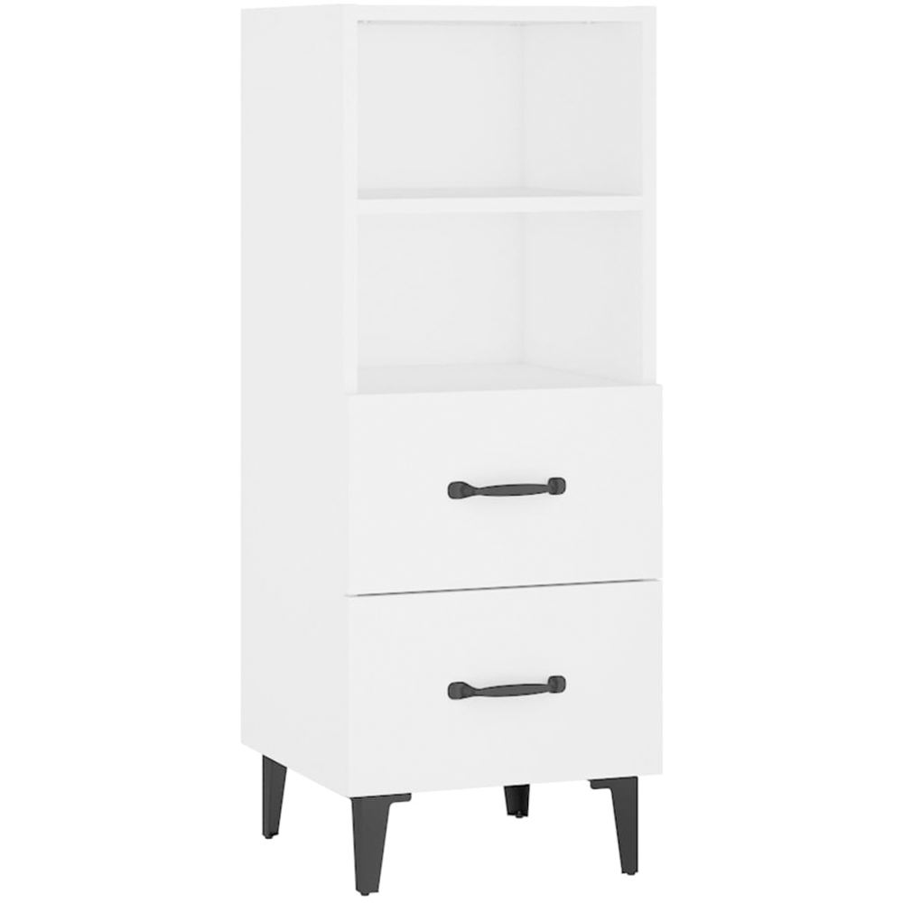 vidaXL 2 Drawer 2 Shelf White Sideboard Image 2