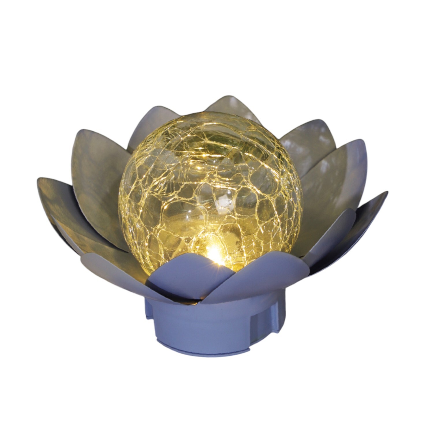 Solar Lotus Crackle Glass Light Image 11