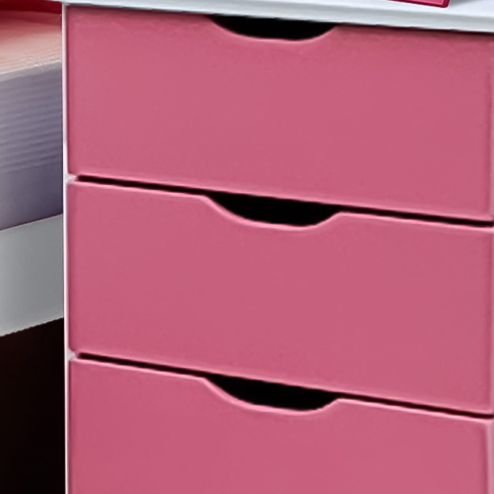 Brooklyn 3 Drawer Pink Childrens Wooden Star Bedside Table Image 2