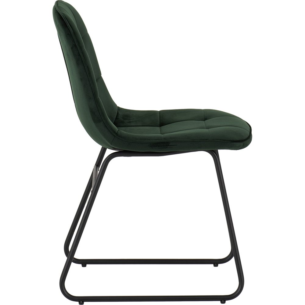 Seconique Lukas Set of 2 Emerald Green Velvet Dining Chair Image 4