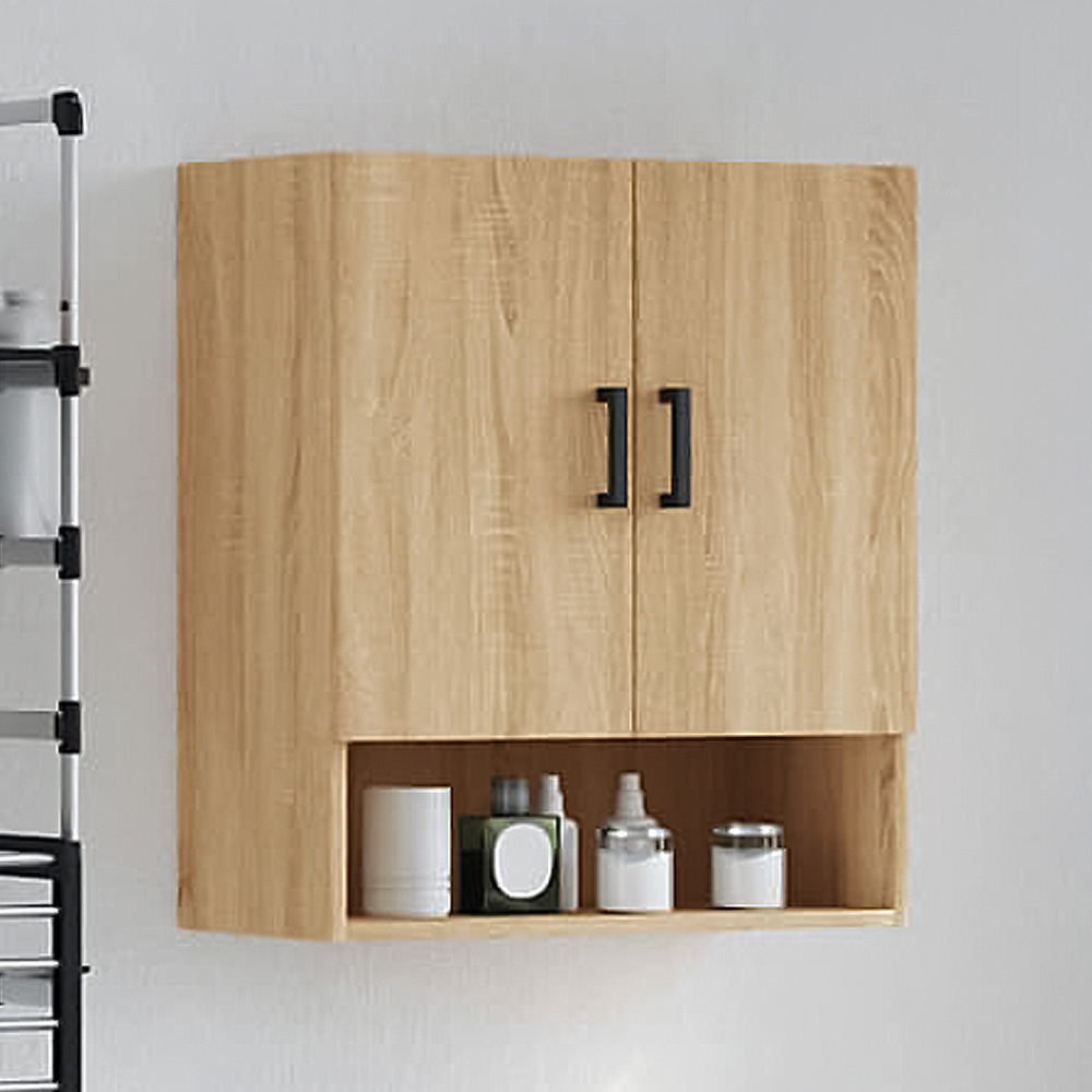 vidaXL 2 Door Single Shelf Sonoma Oak Wall Cabinet Image 1