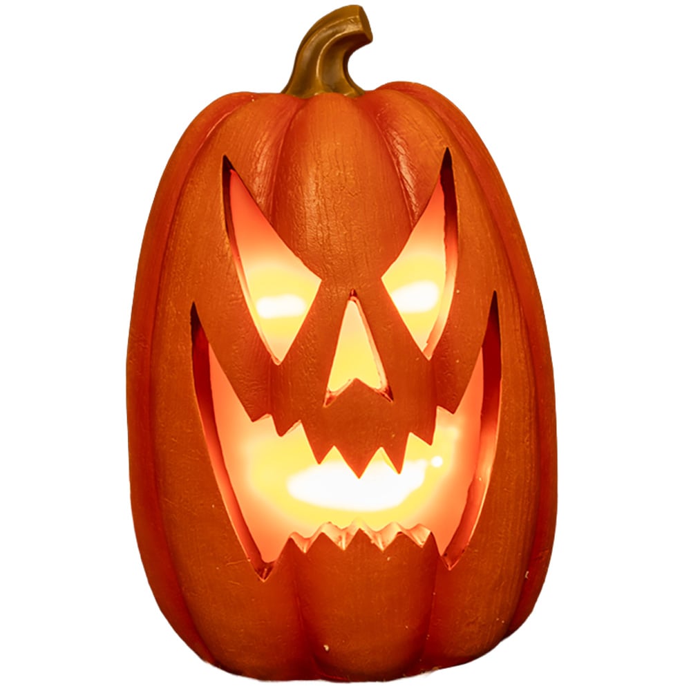 Pumpkin with Warm White LED Lights Halloween Decoration 2.2ft Image 1