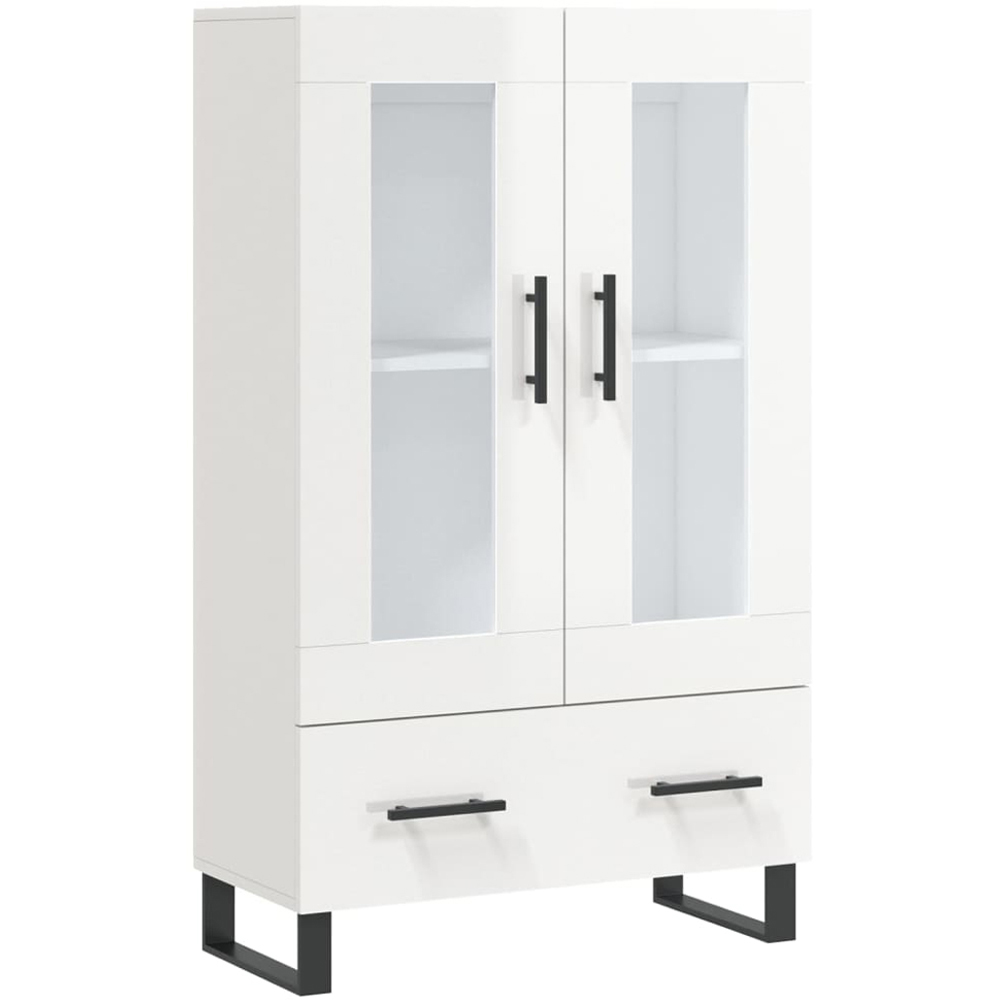 vidaXL 2 Door Single Drawer White Tall Highboard Image 2