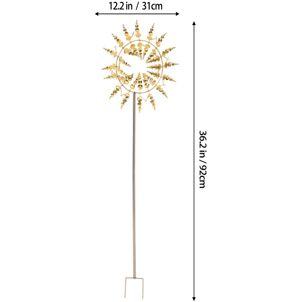 Living and Home Gold Metal Wind Spinner Garden Decoration Image 6