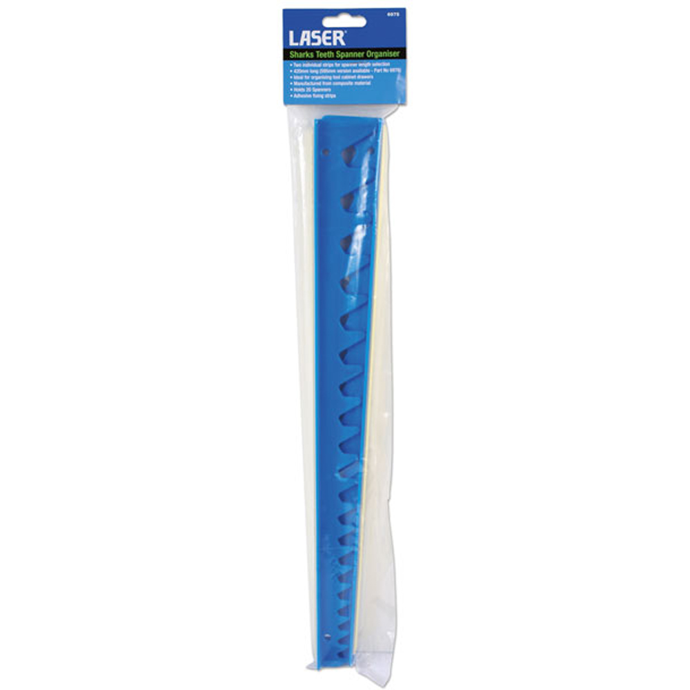 Laser 6975 Sharks Teeth 20 Spanner Blue Organiser Image 6