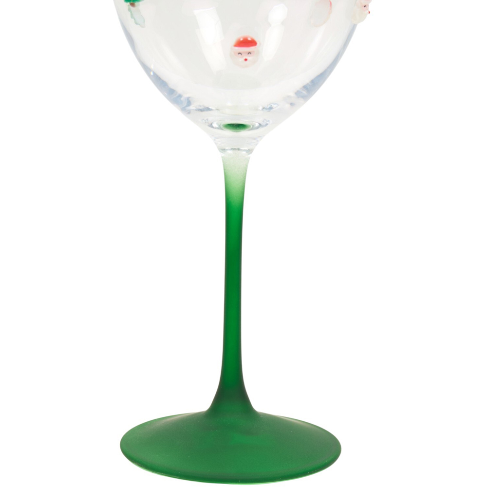 Tree and Santa Icon Wine Glass Image 6