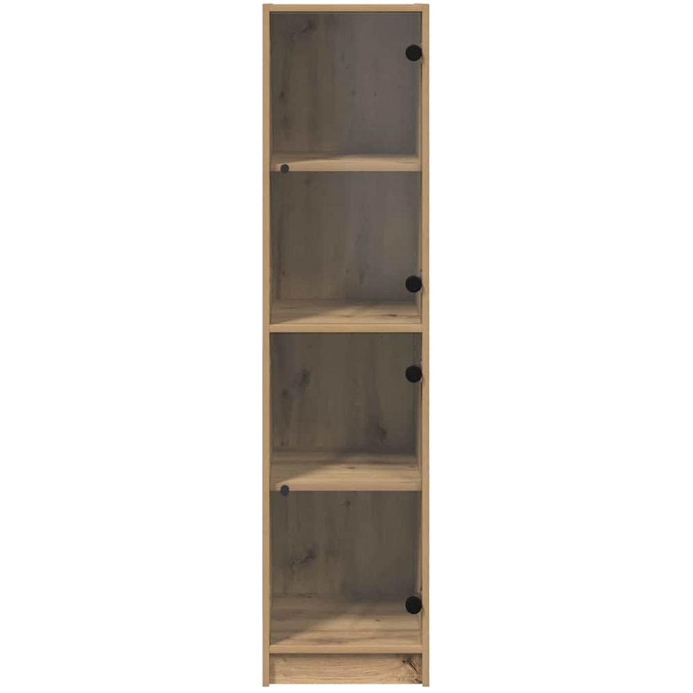 vidaXL 2 Glass Door 4 Shelf Artisan Oak Slim Highboard Image 6
