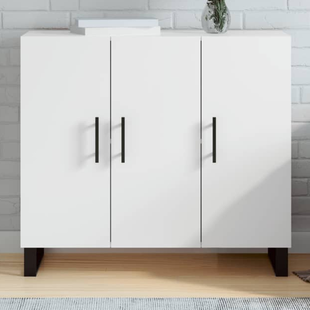 vidaXL 3 Door White Sideboard Image 1