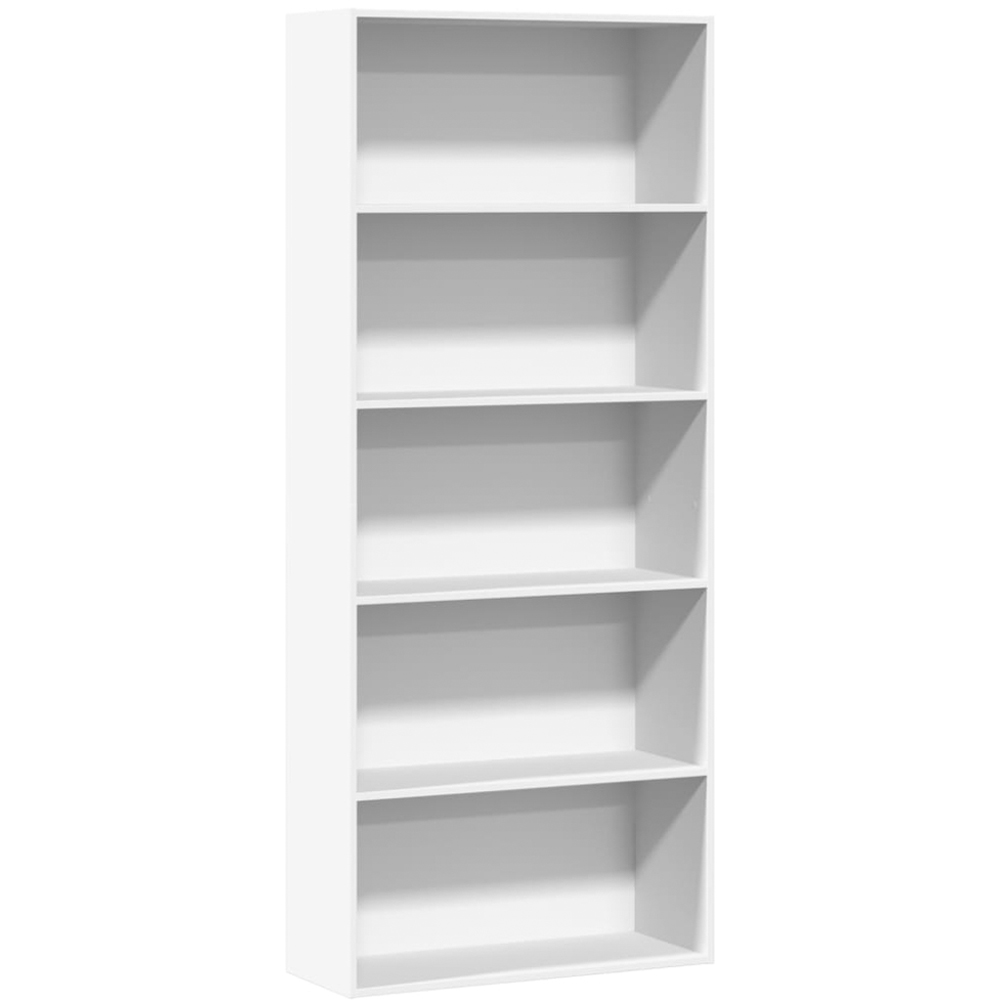 vidaXL 5 Shelf White Tall Bookcase Image 2