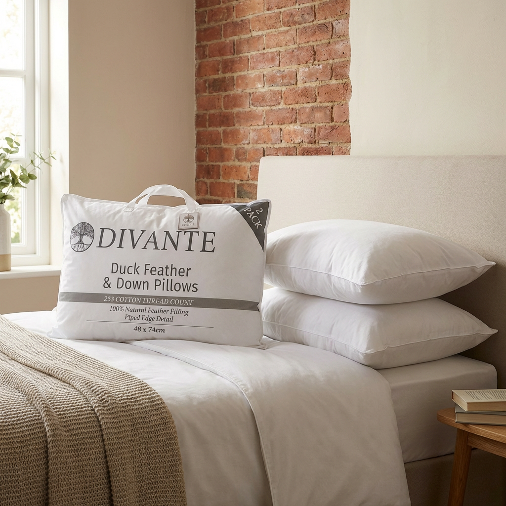 Divante Duck Feather & Down Pillow 74 x 48cm 2 Pack Image 6
