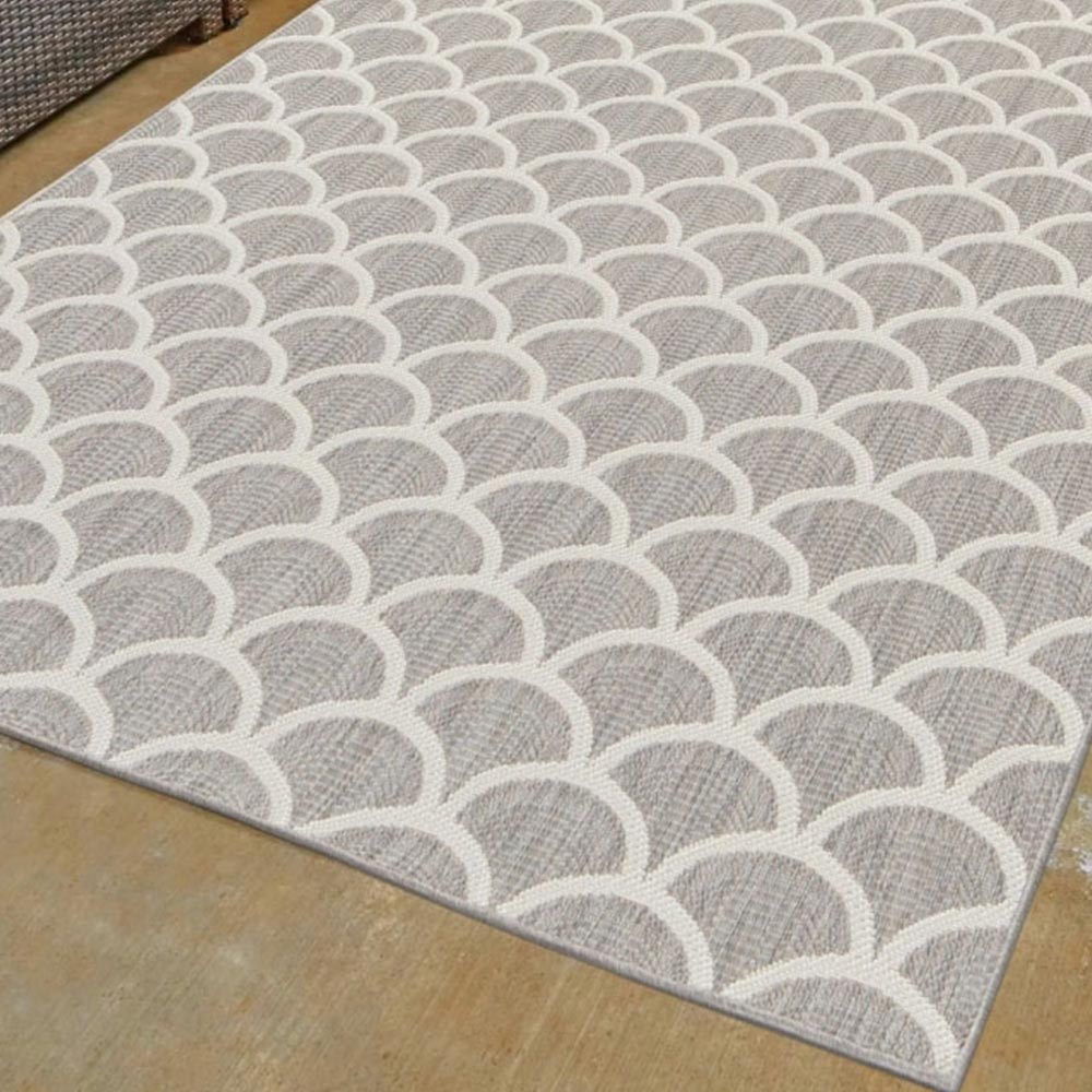 Homemaker Grey Fan Rug 160 x 230cm Wilko