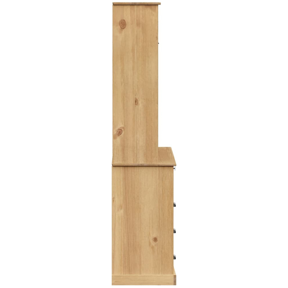 vidaXL Vigo 2 Glass Door 4 Drawer Single Shelf Solid Pine Wood Highboard Image 6
