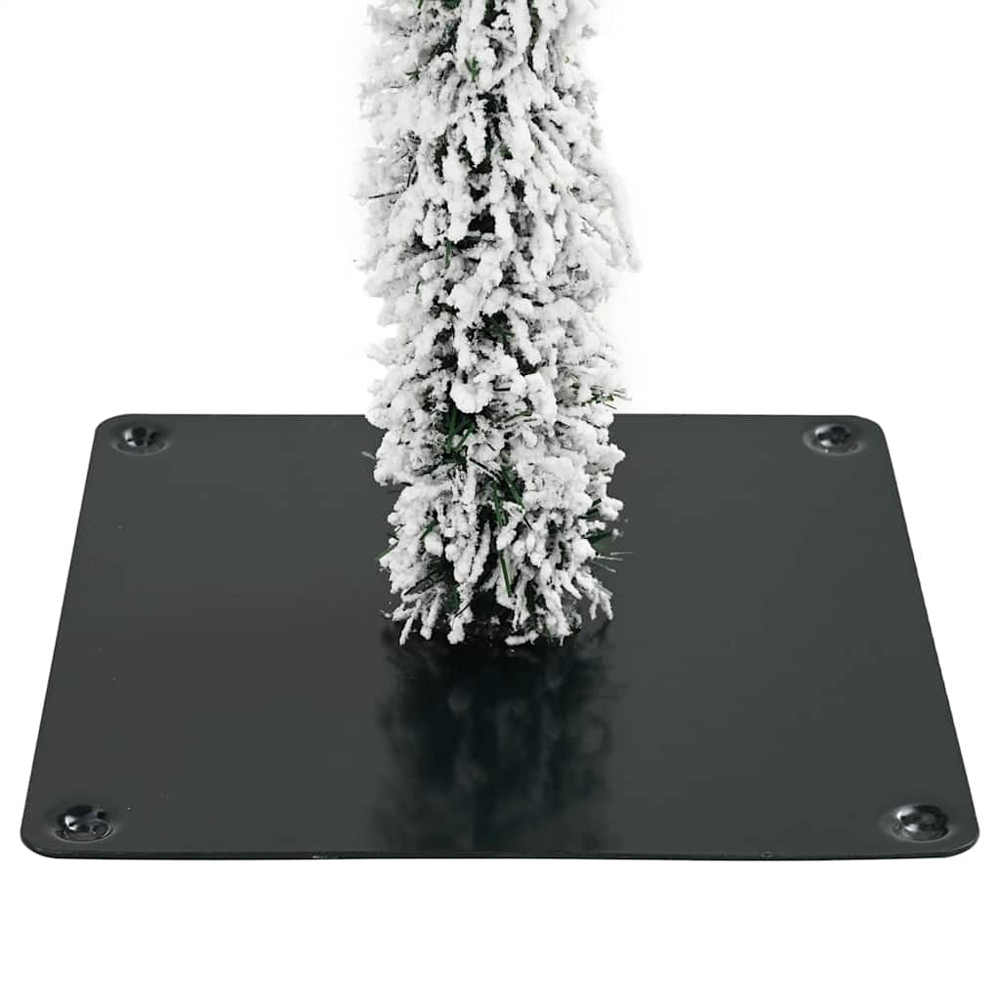 vidaXL Pre-Lit White Snow Flocked Artificial Christmas Tree 7ft Image 9