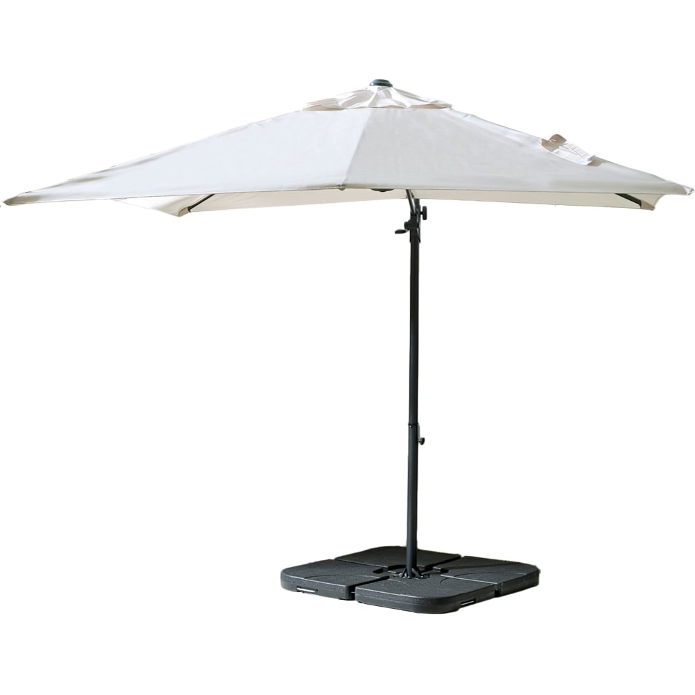 Furniturebox Gretna Cream Square Outdoor Cantilever Parasol and Base Image 1