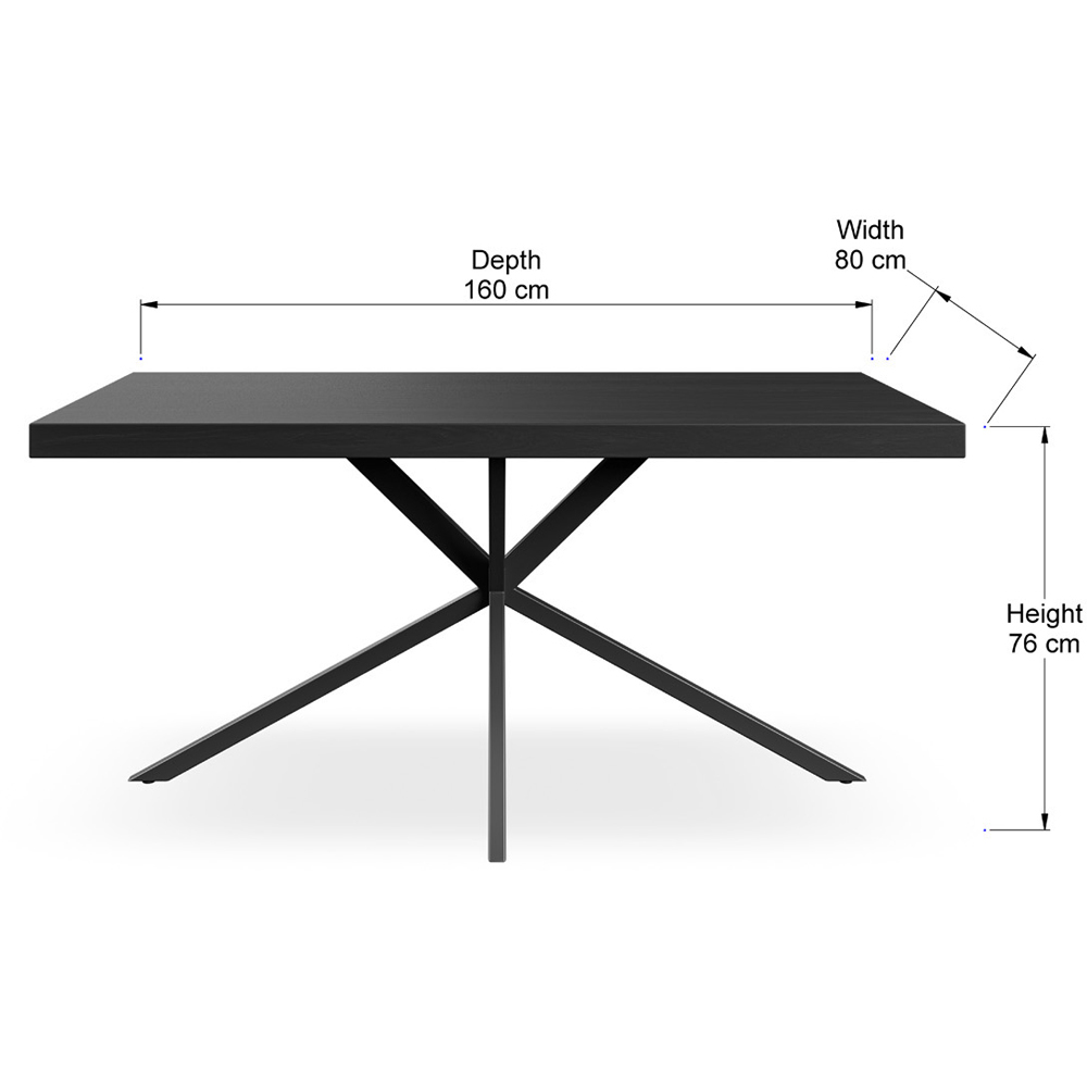 Furniture Online Donni 6 Seater Dining Table Black Image 6
