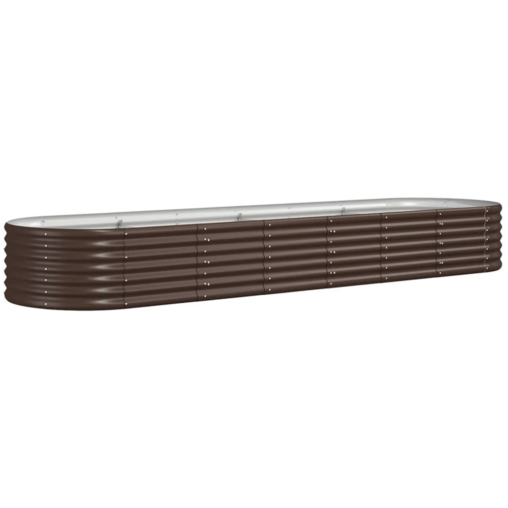 vidaXL Brown Galvanised Steel Raised Garden Bed 36 x 80 x 296cm Image 1