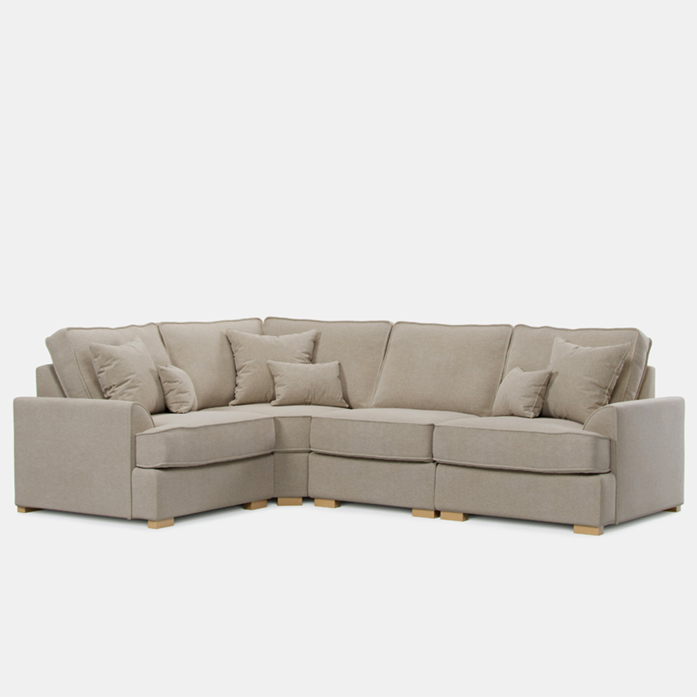 Alba City 5 Seater Stone Fabric Right Hand Corner Sofa Image 2