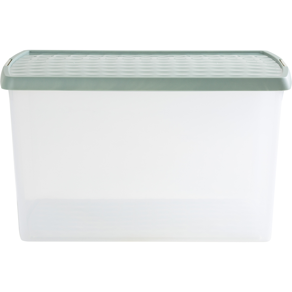 Wham Clip 62L Clear Green Milieu and Stone Rectangular Storage Box with Lid 4 Pack Image 3