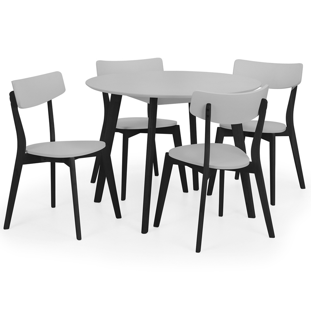 Julian Bowen Casa 4 Seater Round Dining Table Grey and Black Image 4
