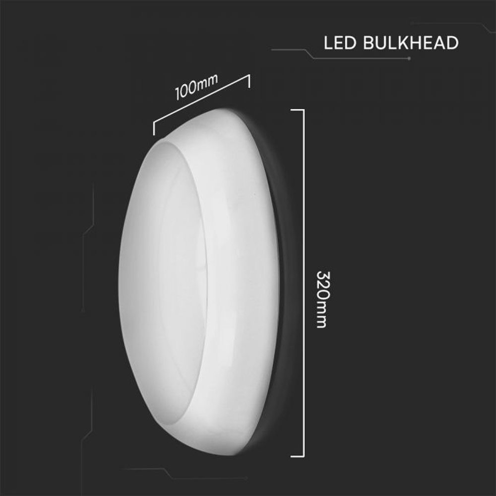 V-TAC All in One White Round CCT and Wattage Switchable Bulkhead Light Image 9