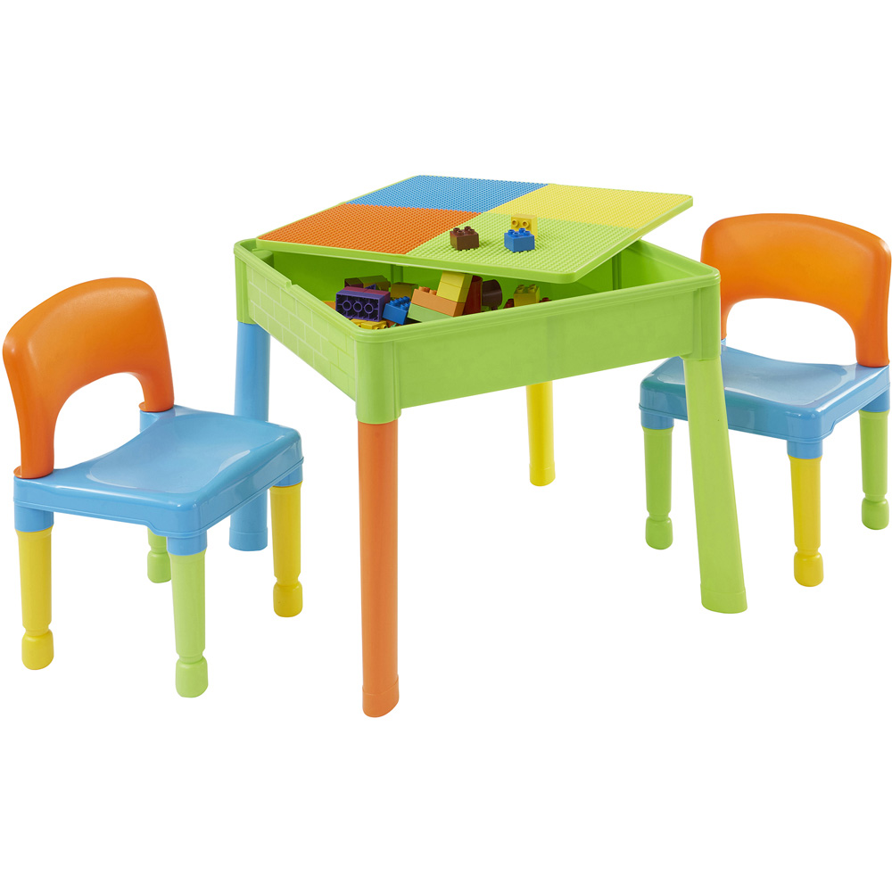 Liberty House Toys Kids 5 in 1 Multicoloured Activity Table and 2 Chairs Set Wilko