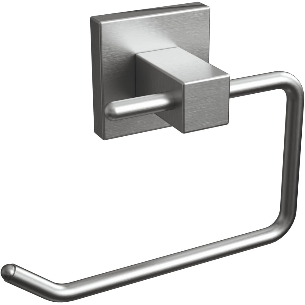 Rothley Brushed Silver Square Toilet Roll Holder Image 1