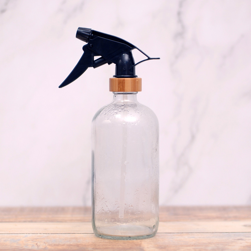 Glass Spray Bottle Amber Bamboo Image 2