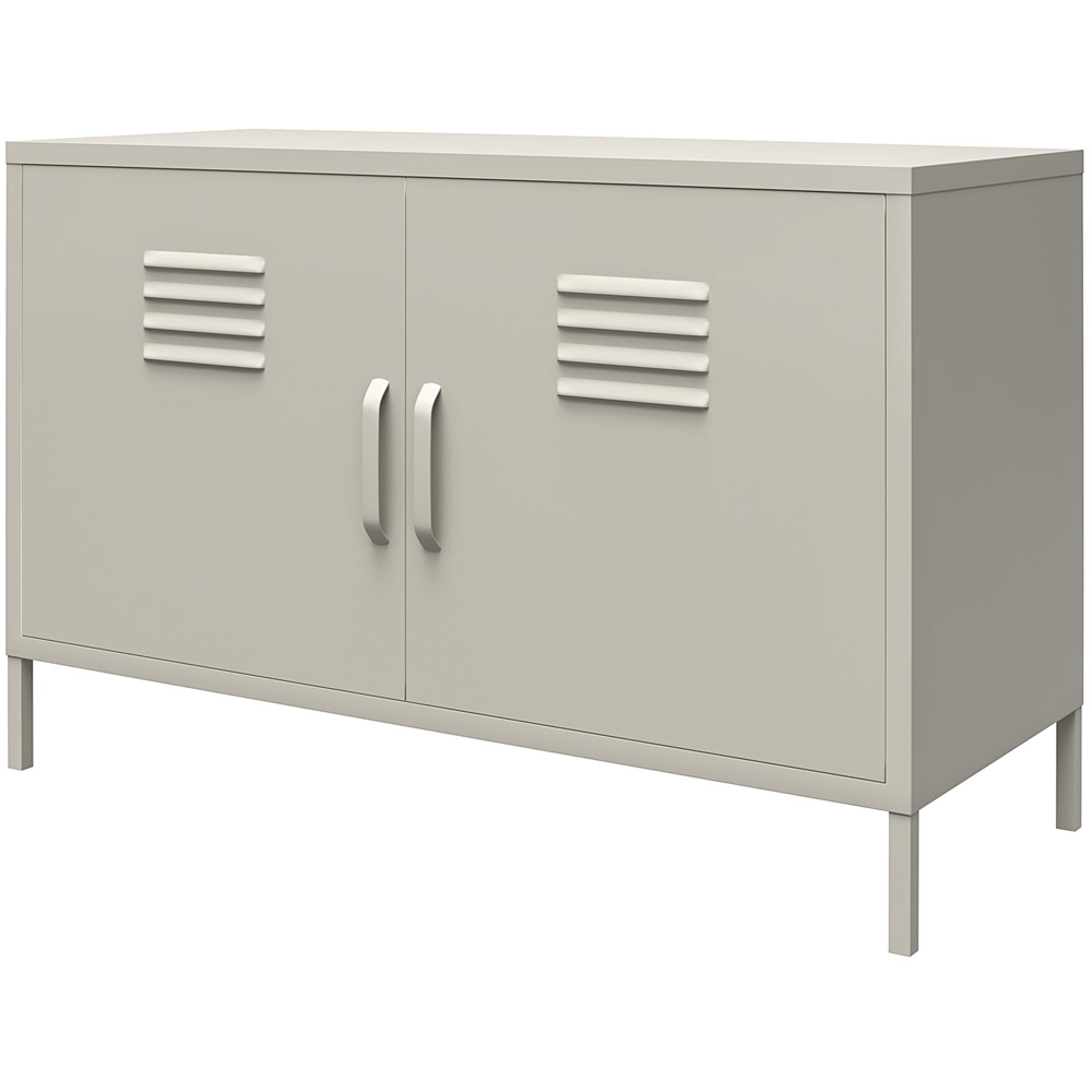 Dorel Bradford 2 Door 2 Shelf Taupe Metal Accent Cabinet Image 5