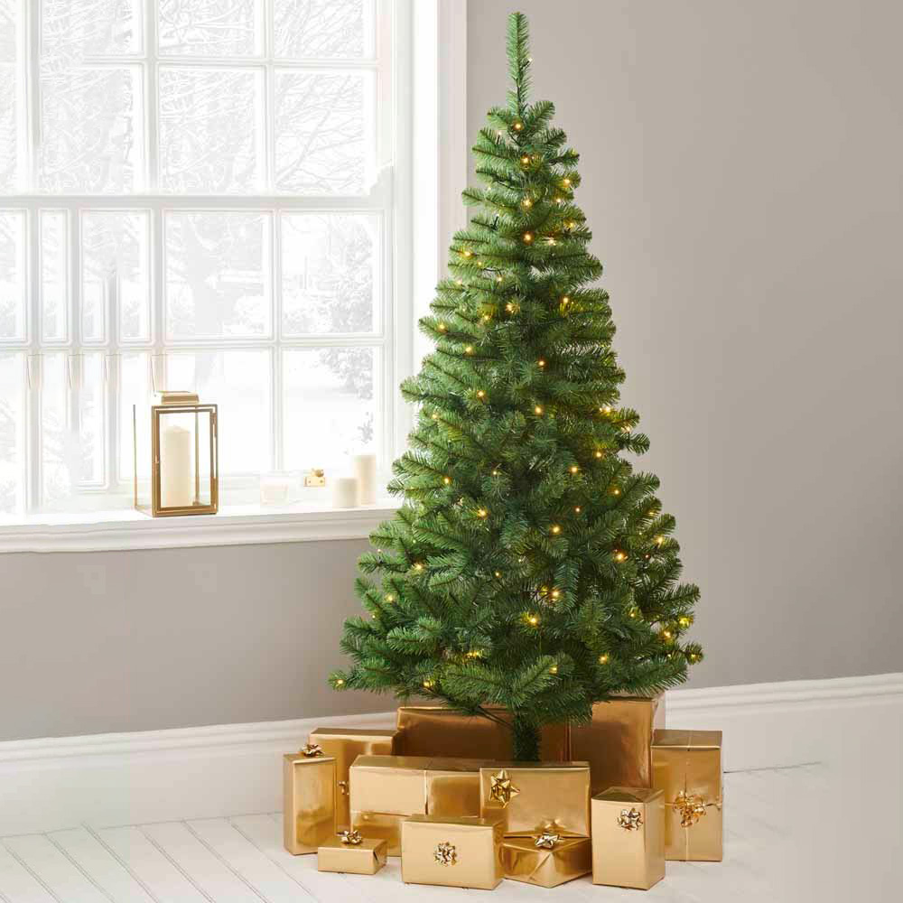 Wilko 6ft Green Pre-Lit Fir Artificial Christmas Tree Image 5