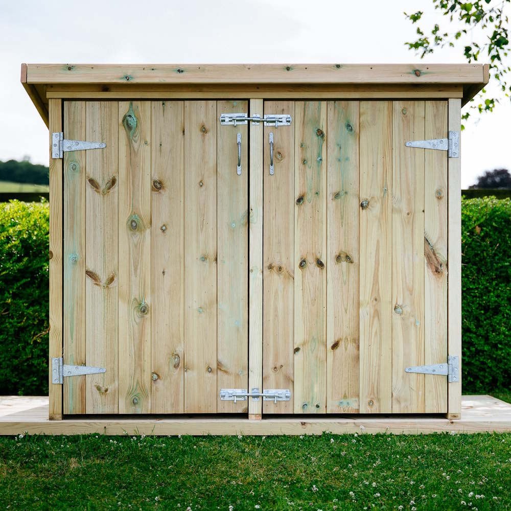 The Garden Village Mitton 4.7 x 2.6ft Medium Wooden Apex Garden Storage Shed Image 1