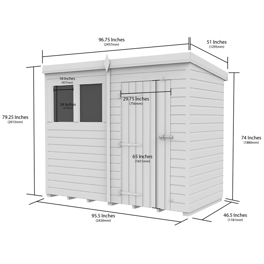 DIY Sheds 8 x 4ft Tongue and Groove Timber Pent Security Shed Image 8