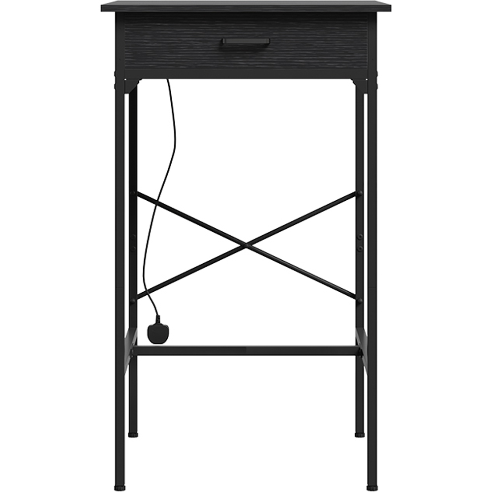 Living and Home Single Drawer Black Bar Table with Built-In Charging Station Image 3